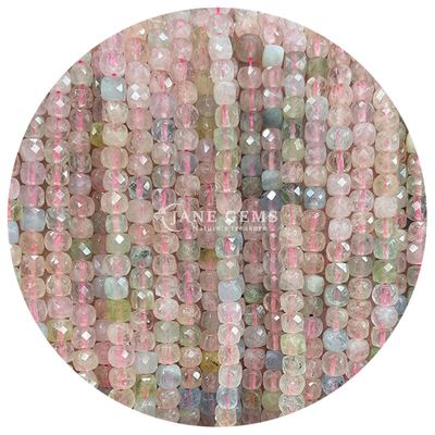 Perles lisses et lisses polies Cube de sucre à facettes pour bricolage Artisanat bijoux faire des pierres précieuses