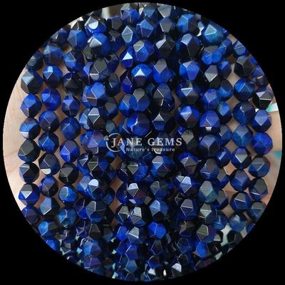 Perles de pierre précieuse Diamants Couleurs variées Éblouissants bijoux bricolage 6mm 8mm 10mm Tourmaline L'œil de tigre bleu
