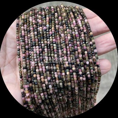 Pierre précieux de coupe carrée naturelle polissée Perles d'argent Obsidian pierre solaire pour la fabrication de bijoux