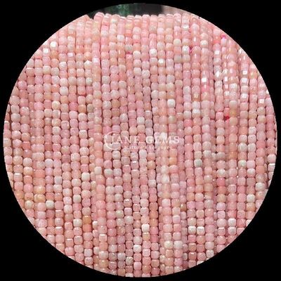 Des perles de pierre précieuse couleur mini-cube rose opal et feuilles d' agat vert pour les bijoux bricolage