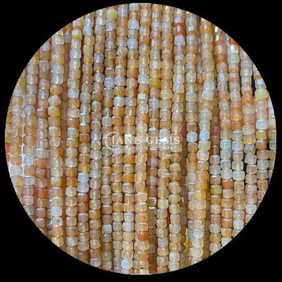 Des perles de pierre précieuse couleur mini-cube rose opal et feuilles d' agat vert pour les bijoux bricolage