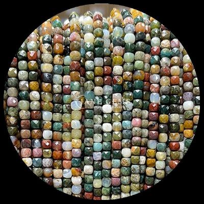 Des perles en pierre précieuse naturelle en forme de cube, en fluorite, en morganite, en fils lâches, pour la fabrication de bijoux.