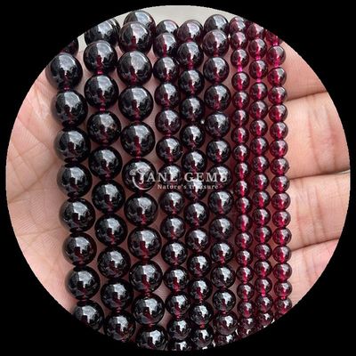 Coloriages ronds de pierres précieuses perles grenat morganite pour bijoux faire des bracelets bricolage colliers / boucles d'oreilles