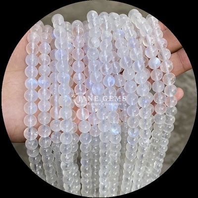 pierre précieuse naturelle avec coupe ronde pierre de lune fluorite Océan Jaspe Franges lâches perles pour bijoux de bricolage