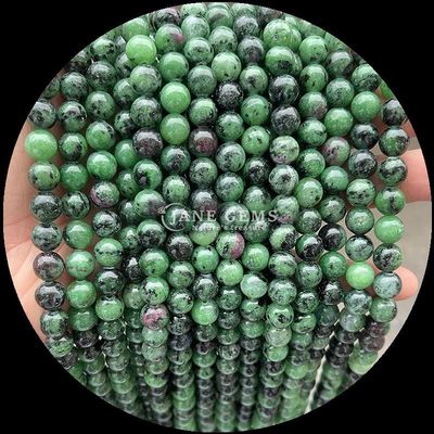 Couleur variée Perles de pierre précieuse naturelle ronde Ruby Zoisite Apatite pour la fabrication de bijoux