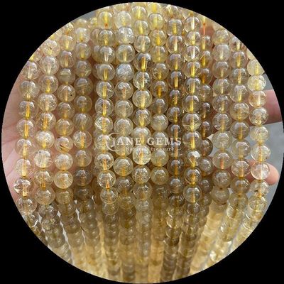Perles rondes de couleurs variées Quartz rose naturel or Rutilé Quartz pour bijoux de bricolage