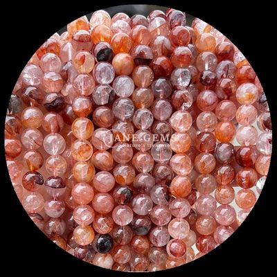 Ronde pierre précieuse Quartz de feu Quartz fumé Franges de perles en couleurs variées pour la fabrication de bijoux bricolage