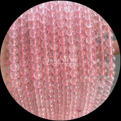 Perles de pierre précieuse de forme ronde Quartz rose et quartz fraise