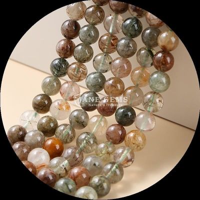 Perles de pierre précieuse de forme ronde Quartz rose et quartz fraise