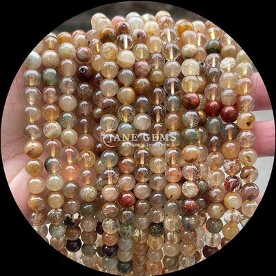 Perles de pierre précieuse de forme ronde Quartz rose et quartz fraise