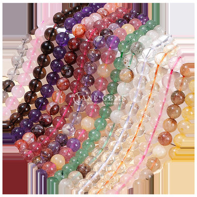 Perles de pierre précieuse de forme ronde Quartz rose et quartz fraise