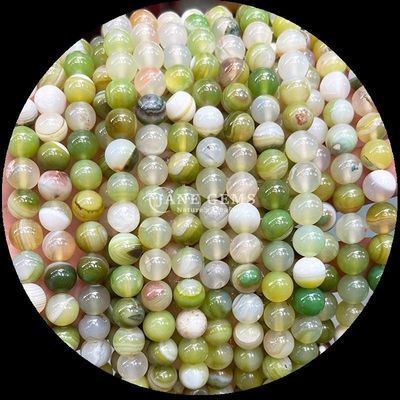 Forme ronde pierre précieuse rouge agate à rayures vert agate à rayures naturelles fils de perles lâches pour boucles d'oreilles bricolage Jeux de fabrication
