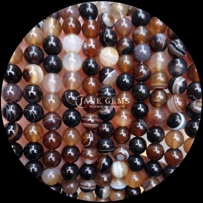 Forme ronde pierre précieuse rouge agate à rayures vert agate à rayures naturelles fils de perles lâches pour boucles d'oreilles bricolage Jeux de fabrication