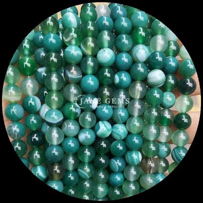 Forme ronde pierre précieuse rouge agate à rayures vert agate à rayures naturelles fils de perles lâches pour boucles d'oreilles bricolage Jeux de fabrication