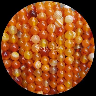 Perles de pierre précieuse à coupe ronde multicolore Agate à rayures bleu jaune pour la fabrication de bijoux et les bracelets de guérison