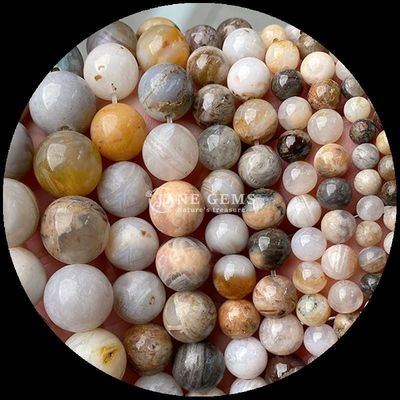 Forme ronde 8 mm Perles de pierre précieuse naturelle Perles d'agate diverses Perles de cornaline jaune rayé d'agate perle lâche pour bijoux de bricolage