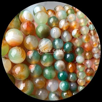 Forme ronde 8 mm Perles de pierre précieuse naturelle Perles d'agate diverses Perles de cornaline jaune rayé d'agate perle lâche pour bijoux de bricolage