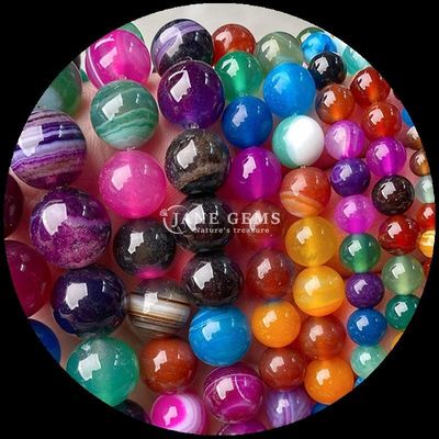 Perles d'agate rayées Perles de pierre précieuse 8 mm pour les bijoux Fabrication artisanale