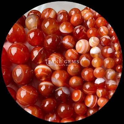 Perles d'agate rayées Perles de pierre précieuse 8 mm pour les bijoux Fabrication artisanale