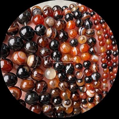 Perles d'agate rayées Perles de pierre précieuse 8 mm pour les bijoux Fabrication artisanale
