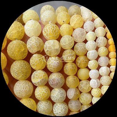 Perles en forme ronde de pierre précieuse jaune bleu agate météorologique fils lâches pour bijoux bricolage