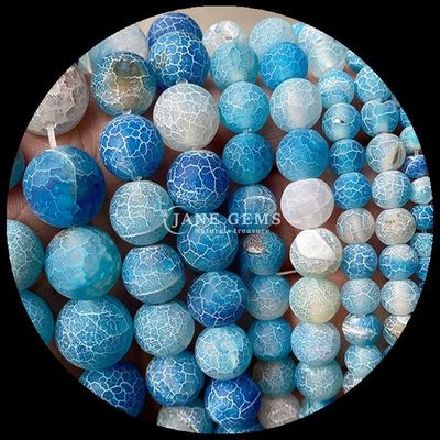 Perles en forme ronde de pierre précieuse jaune bleu agate météorologique fils lâches pour bijoux bricolage
