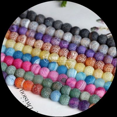 Perles d'agate multicolores 8 mm Taille de perle pierre précieuse naturelle découpée en forme ronde arc-en-ciel agate météorologique fils lâches pour cadeau bricolage