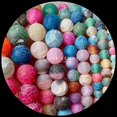 Perles d'agate multicolores 8 mm Taille de perle pierre précieuse naturelle découpée en forme ronde arc-en-ciel agate météorologique fils lâches pour cadeau bricolage
