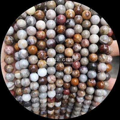 Perles d'agate multicolores personnalisées en forme ronde de 8 mm pour la fabrication de bijoux