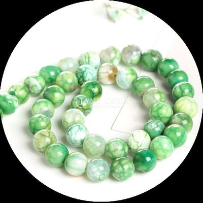 Les pierres précieuses naturelles Perles de coupe ronde Feu Agate Perles en vrac Franges de perles pour les vêtements en perles Décorations faites