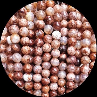Les pierres précieuses naturelles Perles de coupe ronde Feu Agate Perles en vrac Franges de perles pour les vêtements en perles Décorations faites