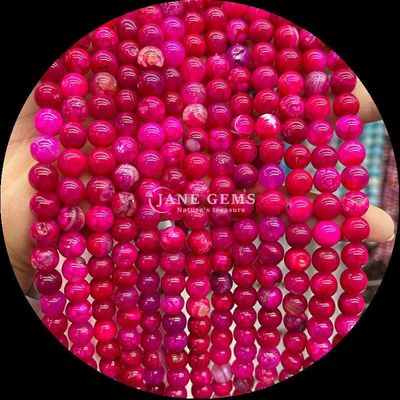 Les pierres précieuses naturelles Perles de coupe ronde Feu Agate Perles en vrac Franges de perles pour les vêtements en perles Décorations faites