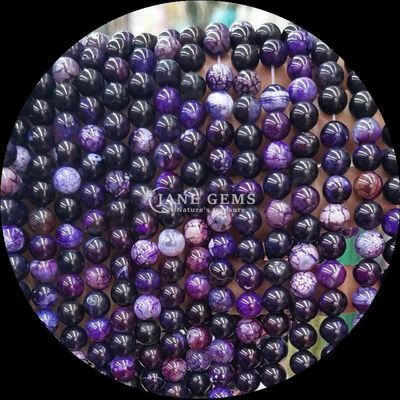 Les pierres précieuses naturelles Perles de coupe ronde Feu Agate Perles en vrac Franges de perles pour les vêtements en perles Décorations faites