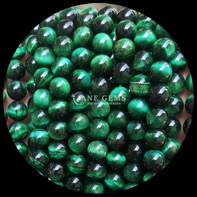 Perle de forme ronde de pierre précieuse L'œil de tigre bleu Franges de perles lâches pour bijoux et cadeaux de bricolage