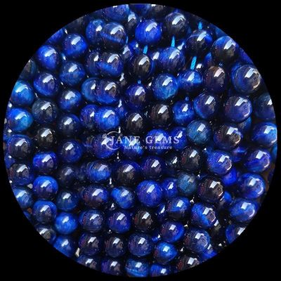 Perle de forme ronde de pierre précieuse L'œil de tigre bleu Franges de perles lâches pour bijoux et cadeaux de bricolage