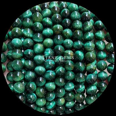 Perle de forme ronde de pierre précieuse L'œil de tigre bleu Franges de perles lâches pour bijoux et cadeaux de bricolage