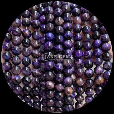 Forme ronde Perles de pierre précieuse naturelle L'œil de tigre Franges de perles lâches pour les bijoux