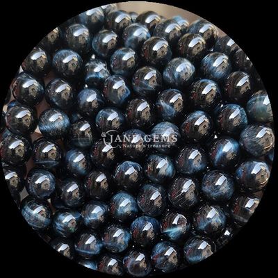 Forme ronde Perles de pierre précieuse naturelle L'œil de tigre Franges de perles lâches pour les bijoux