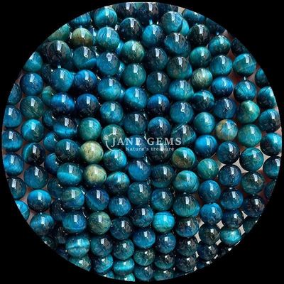 Forme ronde Perles de pierre précieuse naturelle L'œil de tigre Franges de perles lâches pour les bijoux