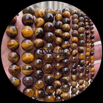 Décoration de bijoux de bricolage Perles essentielles Perles ronds de 8 mm Des tigres à l'œil lâche