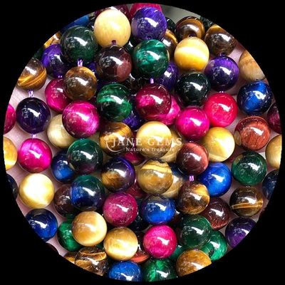 Décoration de bijoux de bricolage Perles essentielles Perles ronds de 8 mm Des tigres à l'œil lâche