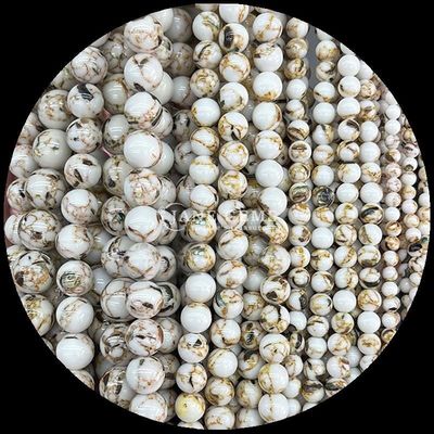 Perles de pierres précieuses polies pour les décorations Forme ronde Taille 8 mm