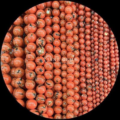 Perles de pierres précieuses polies pour les décorations Forme ronde Taille 8 mm