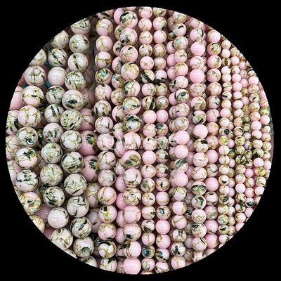 Perles de pierres précieuses polies pour les décorations Forme ronde Taille 8 mm