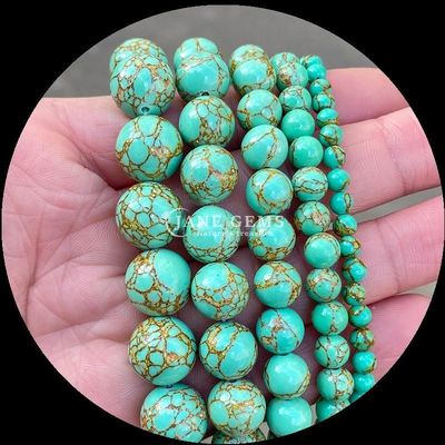 Perles en turquoise en peluche pour colliers et bijoux bricolage