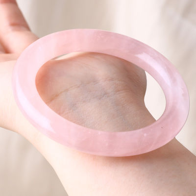 Pierre naturelle cristalline polie rose rose quartz bracelet bijoux de cristal pour cadeau d'anniversaire
