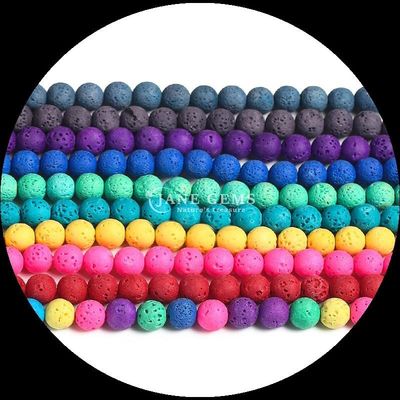 Pierre précieuse multicolore de différentes couleurs de laves naturelles pierre de guérison pierre de perles lâches fils pour bijoux de bricolage