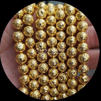 Des perles de pierres précieuses de forme ronde polies de différentes couleurs Plaqué de la lave pour des bijoux magnifiques faits à la main