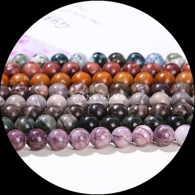 Forme ronde Perles de perles de différentes couleurs Modèle de bois Franges de perles lâches Parfait pour la fabrication de bijoux Taille de perle 8 mm