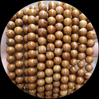 Forme ronde Perles de perles de différentes couleurs Modèle de bois Franges de perles lâches Parfait pour la fabrication de bijoux Taille de perle 8 mm